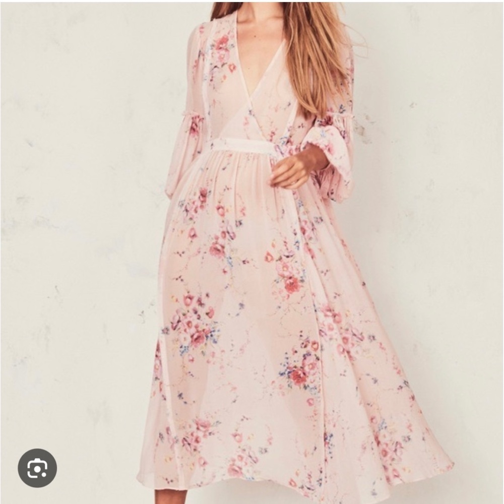 LoveShackFancy Leah Dress Pink Floral M